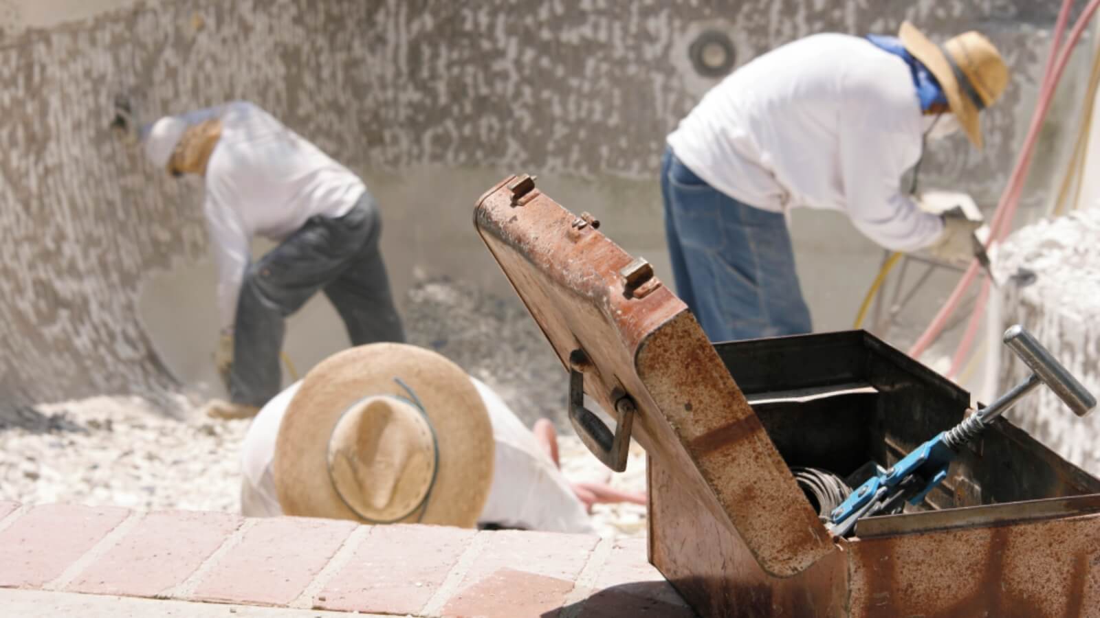 People Working on Swimming Pool