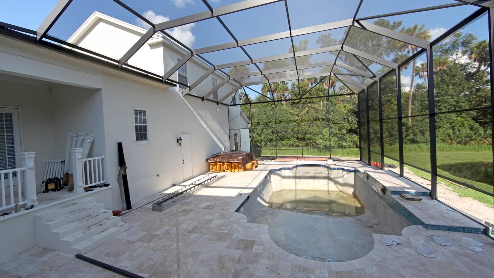 Swimming Pool in Backyard under Construction