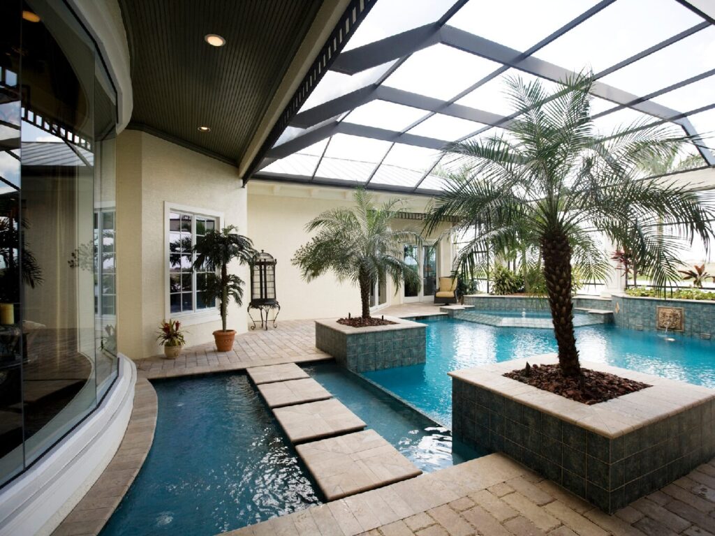 Private screened swimming pool