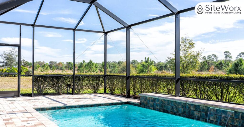 screened in glass canopy lanai private pool